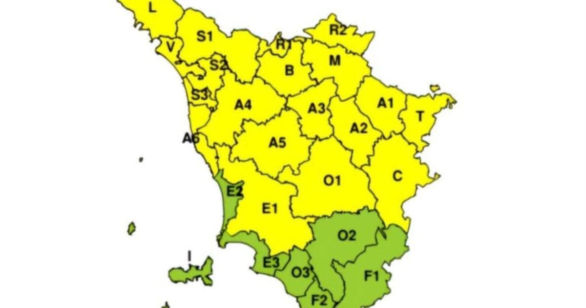 Allerta meteo gialla: rischio idrogeologico, idraulico e temporali forti a Castelfranco di Sotto