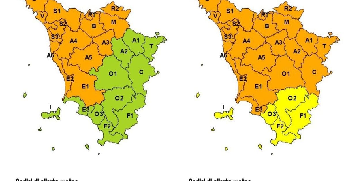 Allerta meteo gialla e arancione: giovedì 20 e venerdì 21 agosto