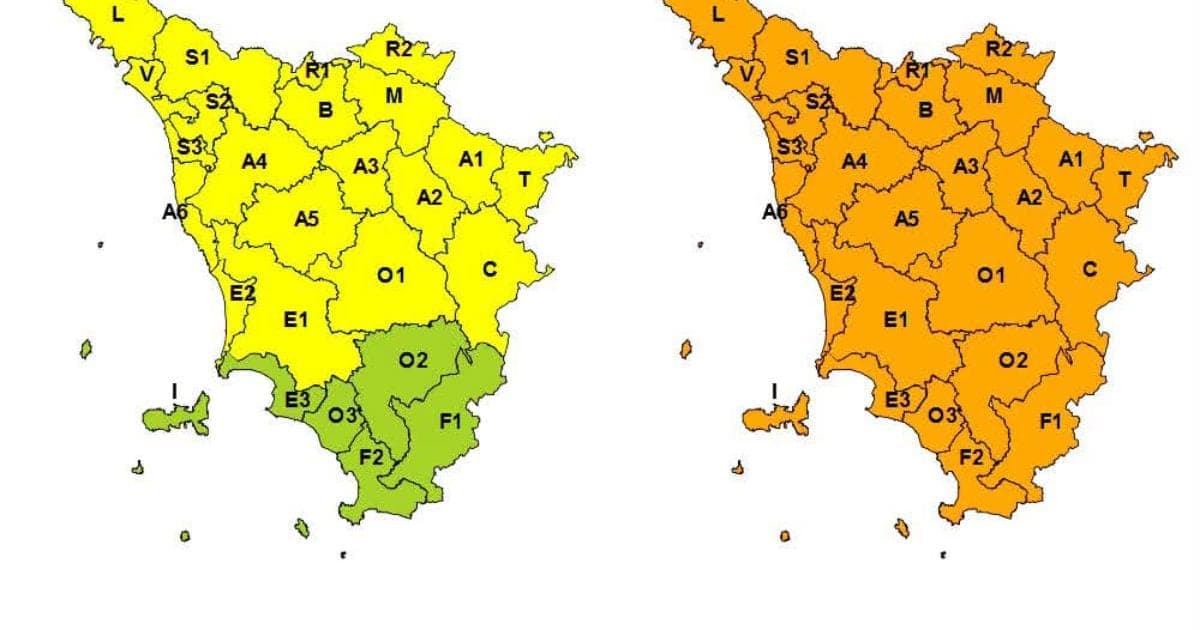Allerta meteo gialla e arancione per maltempo oggi e domani