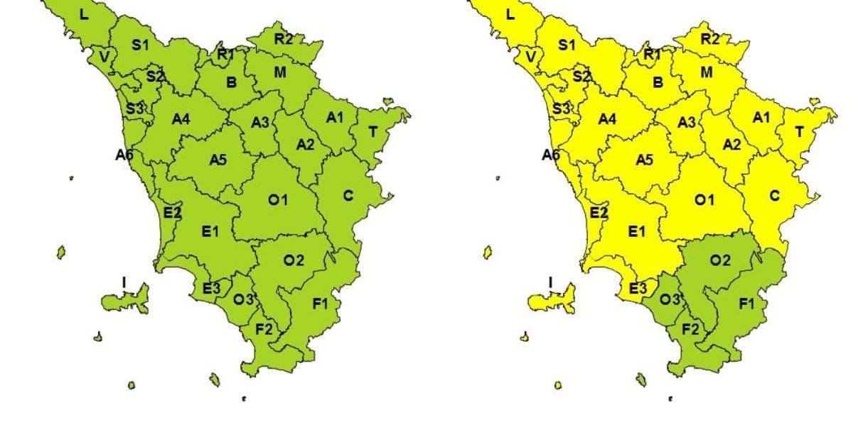 Allerta meteo gialla per domani: zona A4 e Castelfranco di Sotto