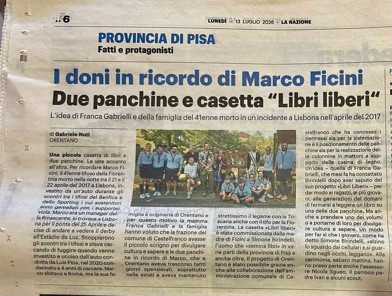 Progetto Libri Liberi: una casetta per ricordare Marco Ficini