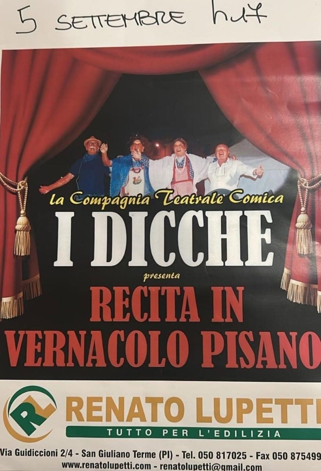 Teatro in vernacolo pisano alla RSA Madonna del Rosario