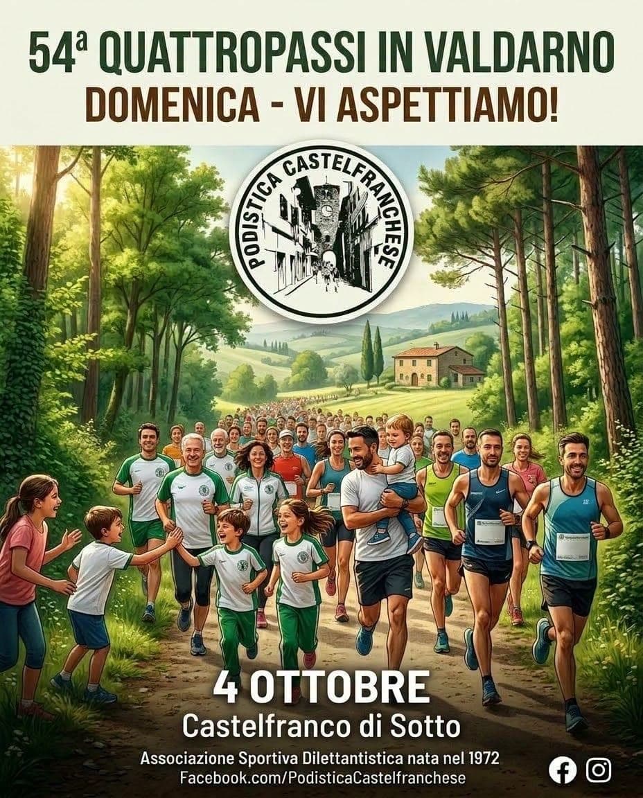 Domenica 4 ottobre: 54^ Quattropassi in Valdarno con percorsi per tutti