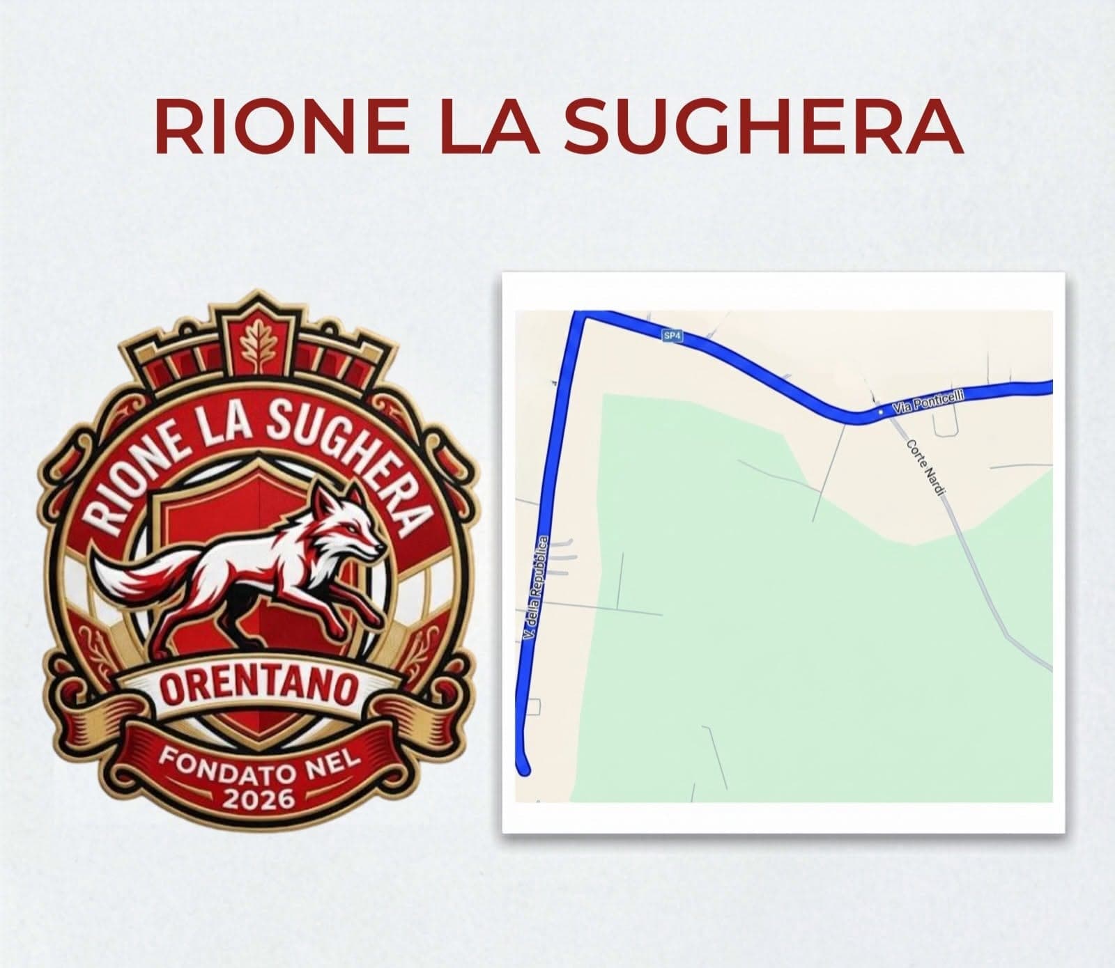 Svelato il Rione La Sughera: colori, simbolo e appello ai tifosi