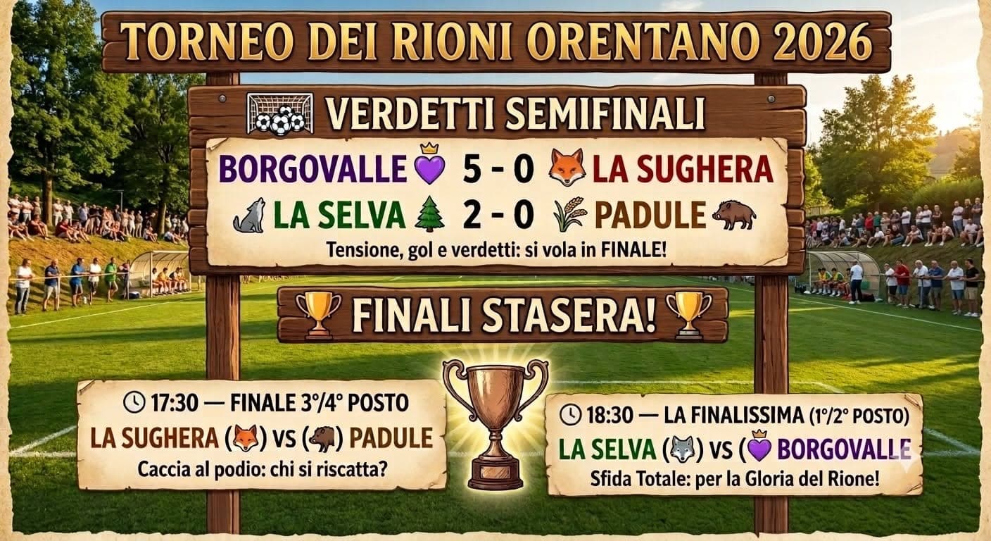 Torneo dei Rioni: Borgovalle e La Selva in finale, stasera le sfide decisive