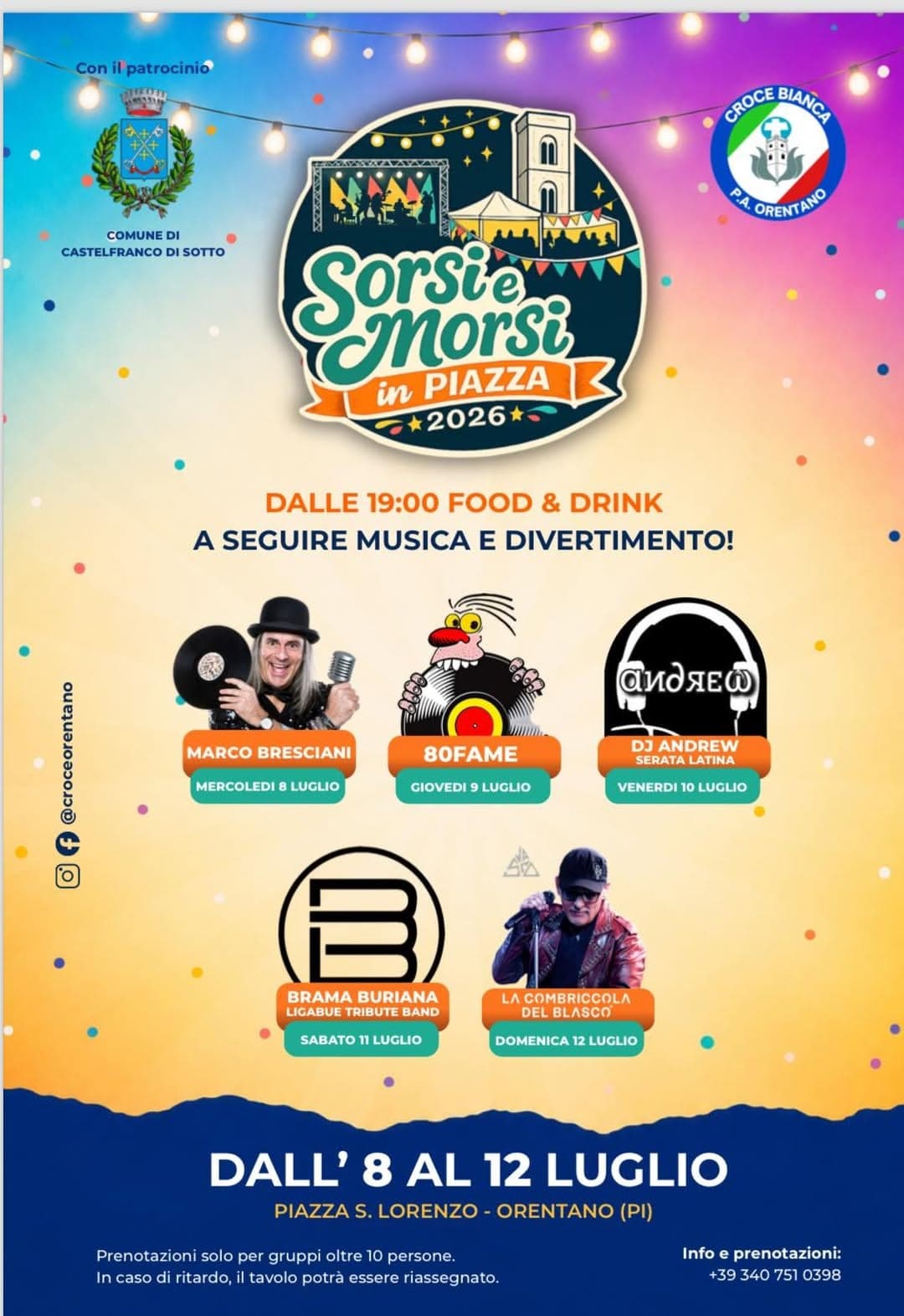 Sorsi e Morsi in Piazza: Food, Drink e Musica dall'8 al 12 luglio