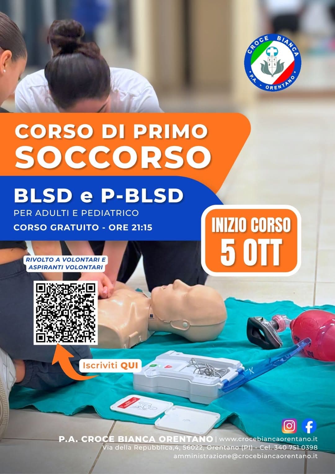 Croce Bianca: Corso di primo soccorso per aspiranti volontari