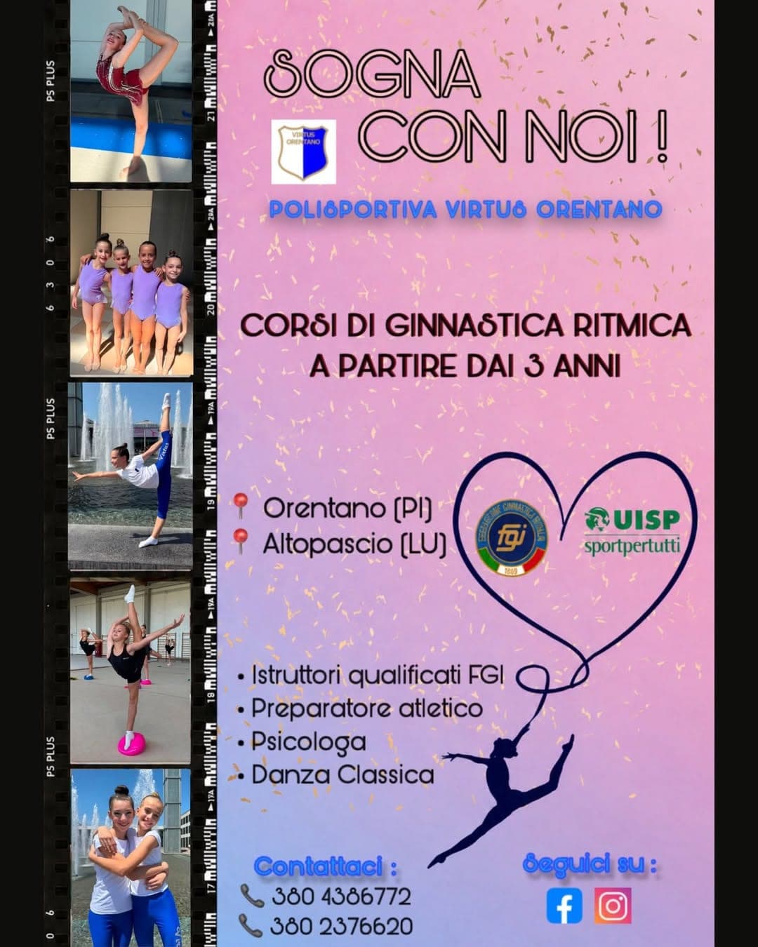 Ginnastica ritmica Virtus: corsi e prove gratuite a Orentano e Altopascio