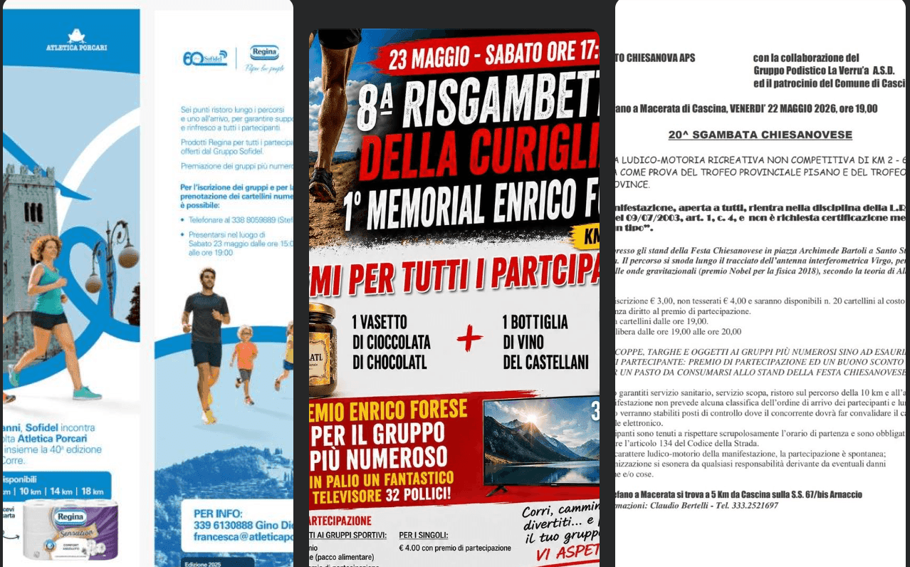 Podistica Castelfranchese: gli eventi del weekend