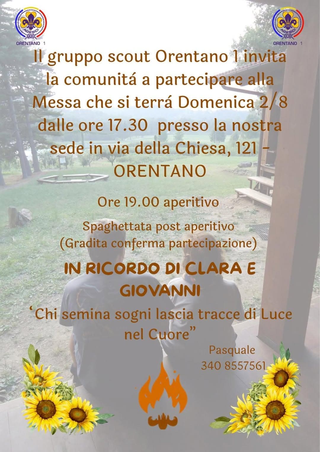 Orentano: Messa e convivio per Clara e Giovanni