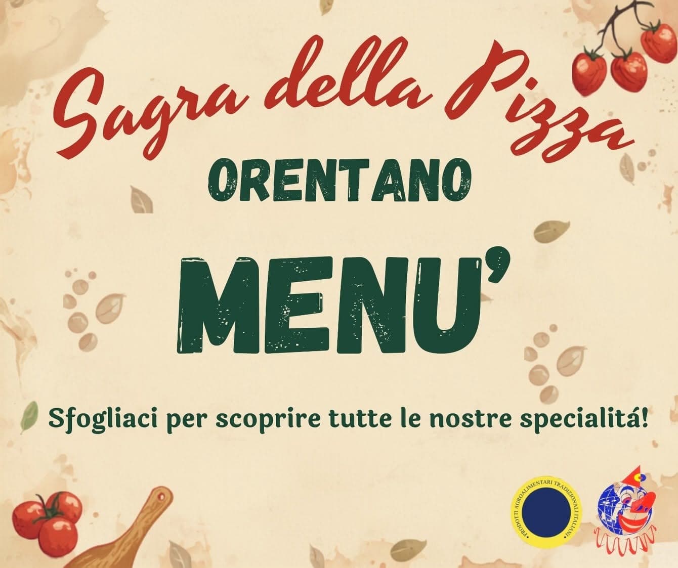 Sagra della Pizza di Orentano: ecco il menù completo