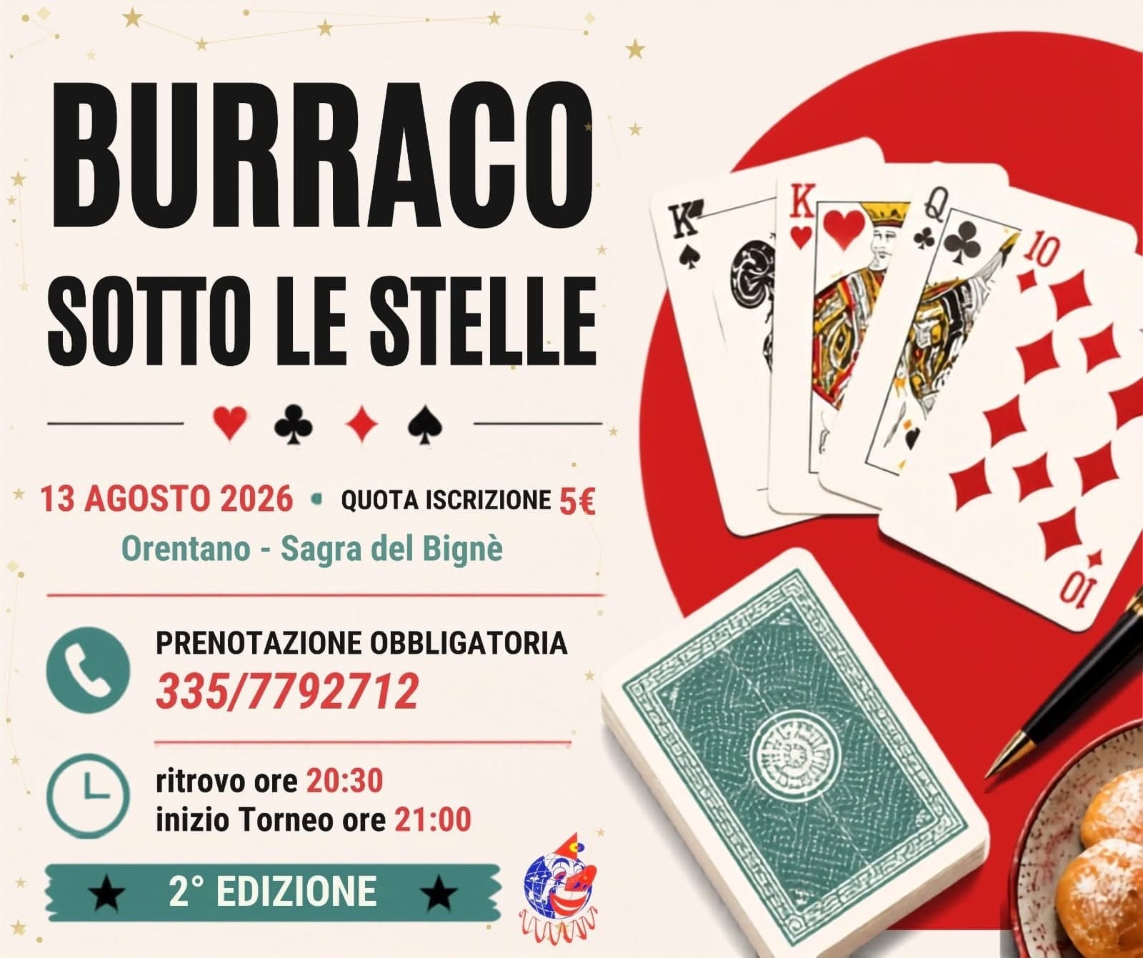 Torneo Burraco sotto le Stelle alla Sagra del Bignè