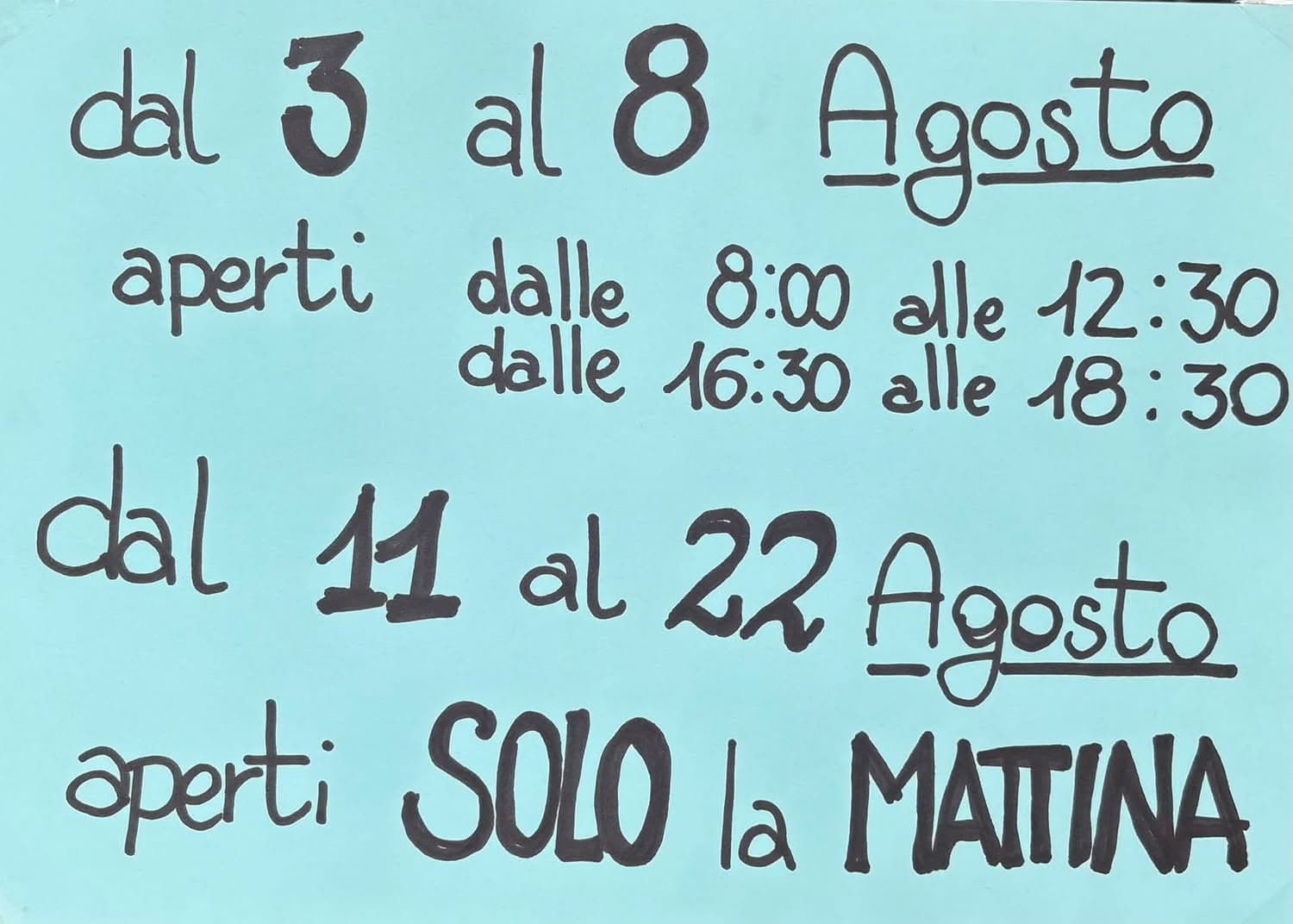 Ferramenta Ruglioni: Orari di agosto e chiusure 10 e 15 agosto