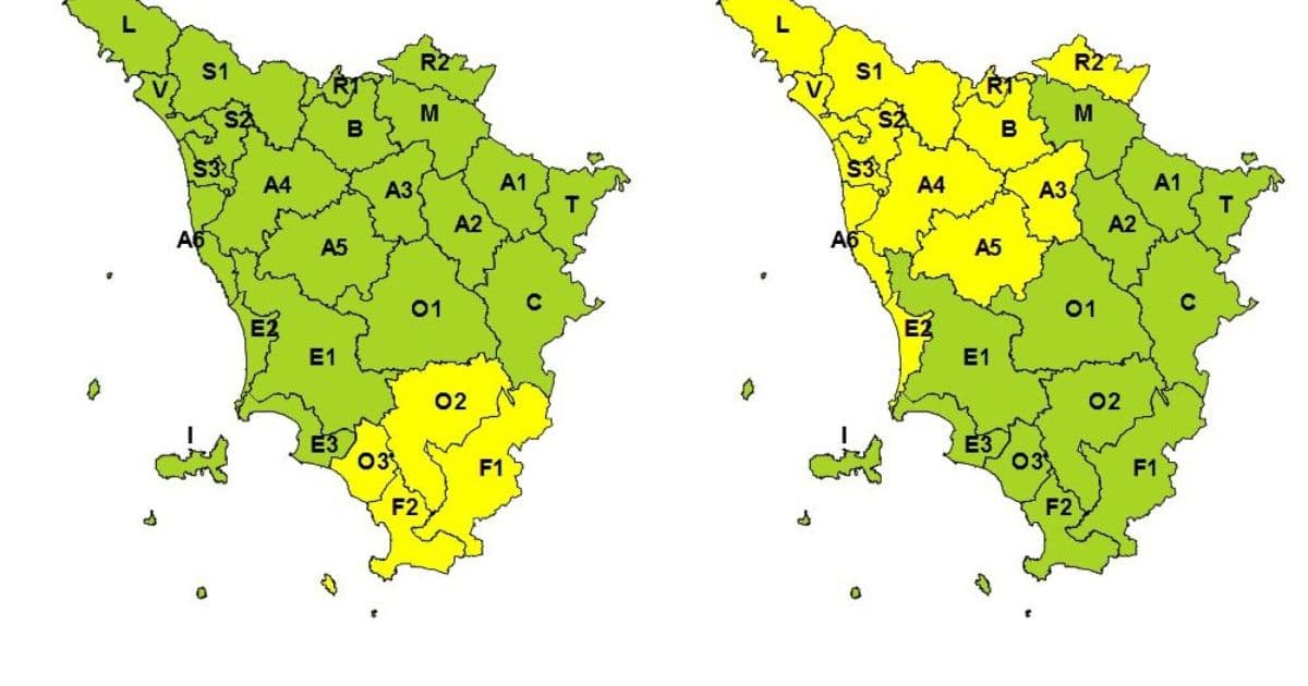 Allerta meteo gialla per lunedì 11 maggio 2026